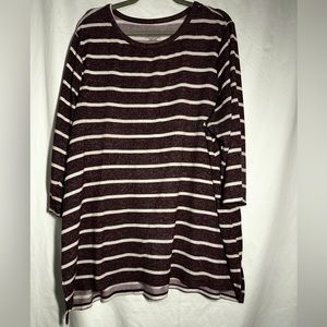 Lane Bryant, heathered maroon top with 3/4 sleeves, size 22/24